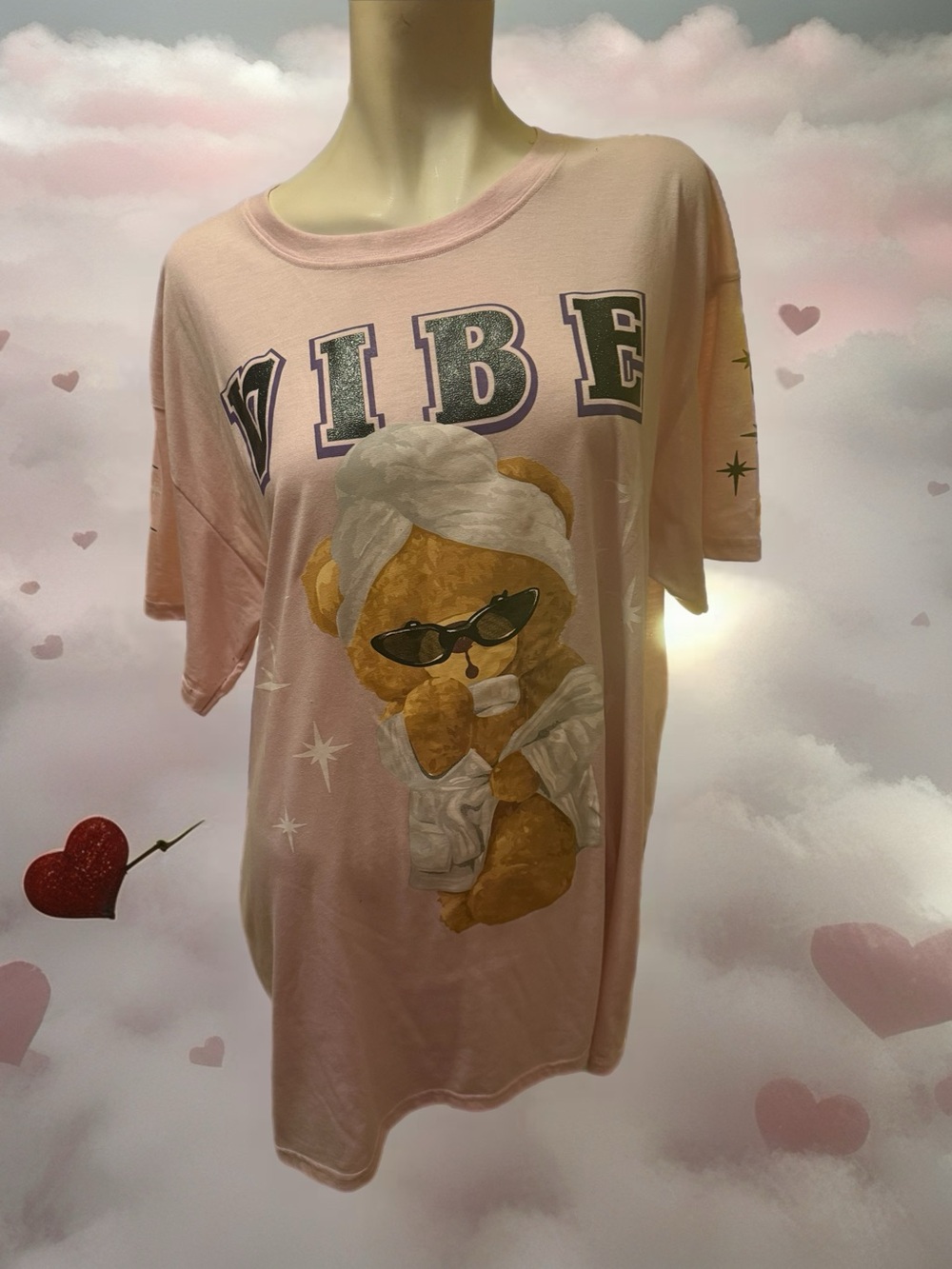 #Take That Pink Bear Vibes Graphic Tee